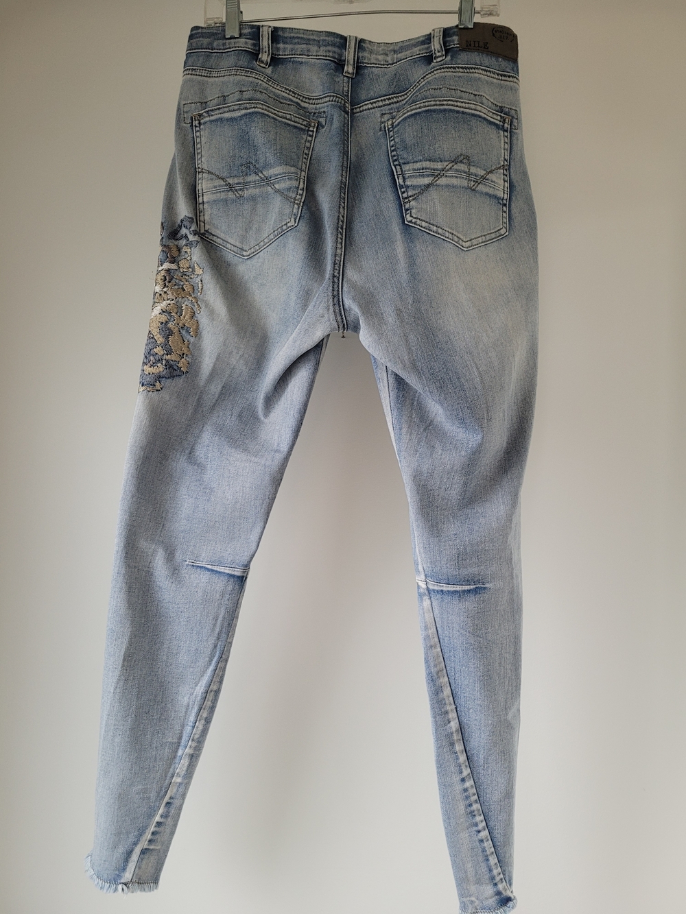 NILE Atelier Embroidered Floral Jeans Size 31 | Drawstring Waist | Boho Denim - Picture 2 of 12